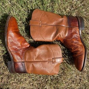 justin lizard roper boots